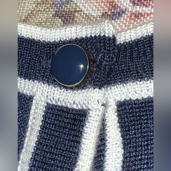White and Blue Cardigan/ Light Sweater - Picture 3 of 4